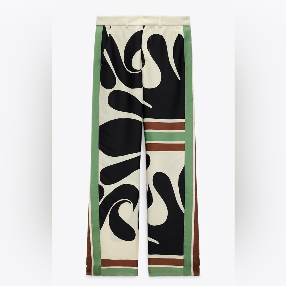ZARA Printed Palazzo Trousers